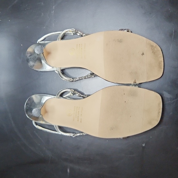 Silver crystal sandals - sz 7 - Picture 4 of 6